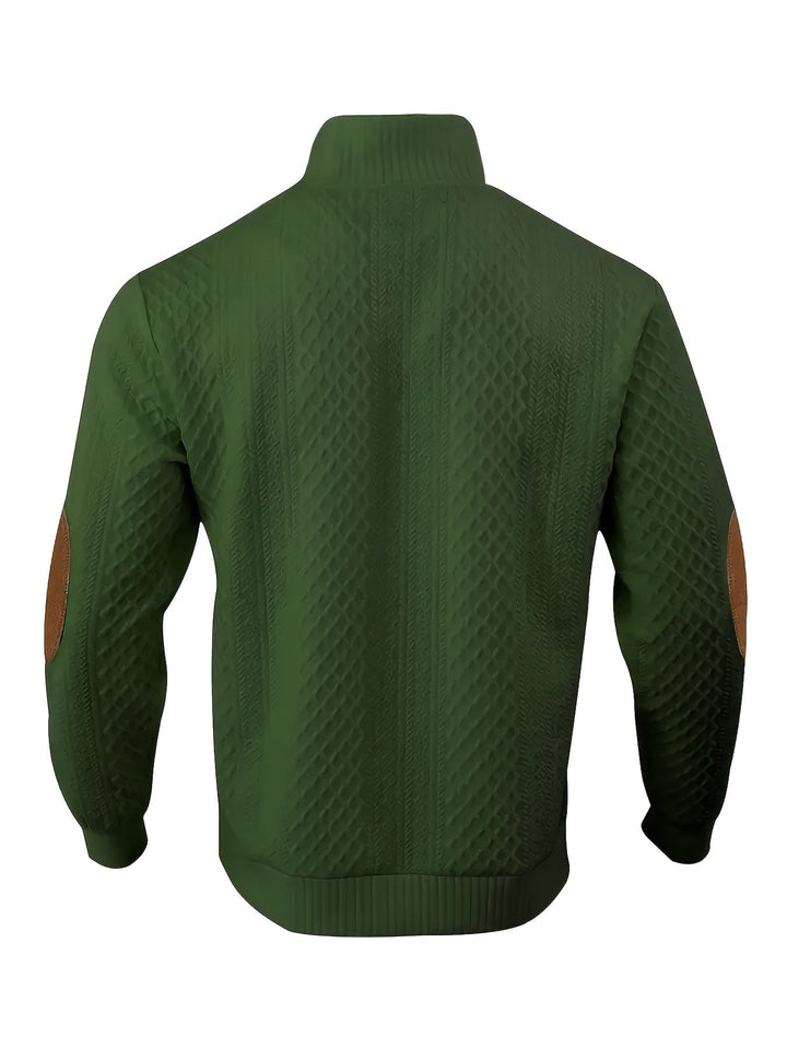 Wyróżniać się kołnierz guzik Henley sweter