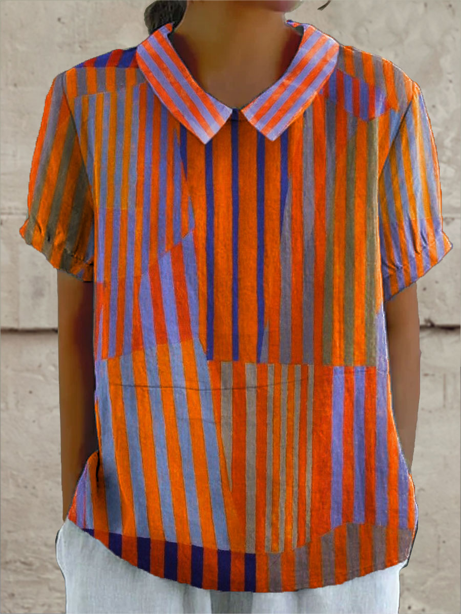 Stylowy Geometric w paski koszula