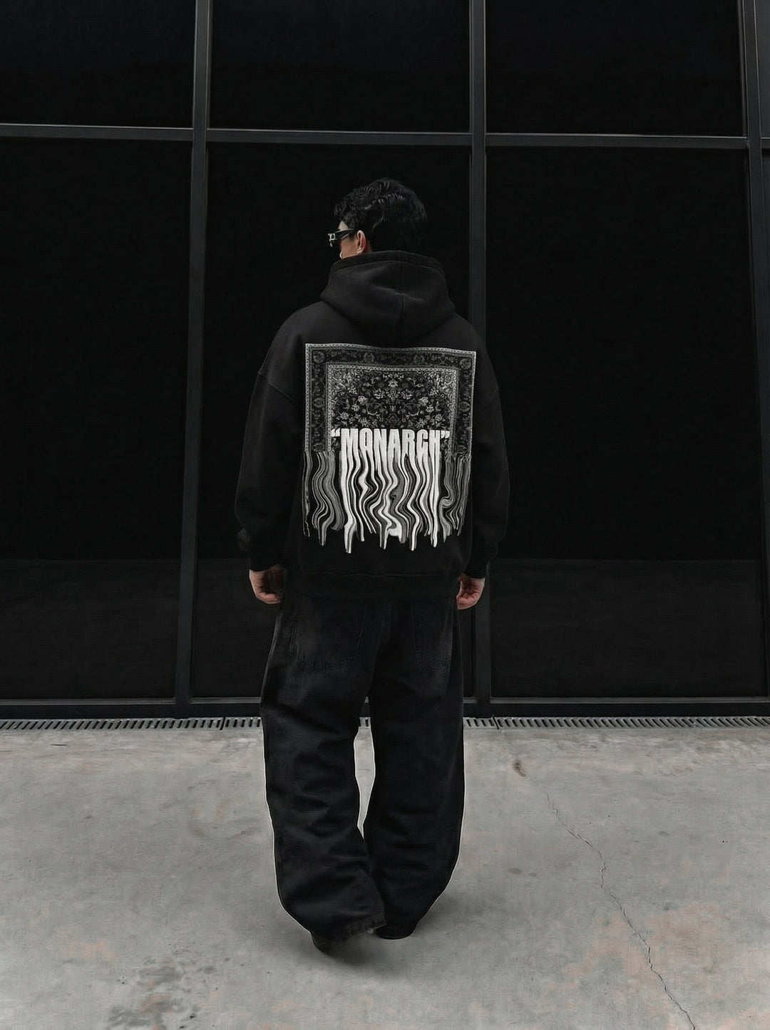 Oversize Monarch Hoodie - Czarny i Biały