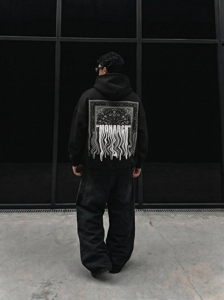 Oversize Monarch Hoodie - Czarny i Biały