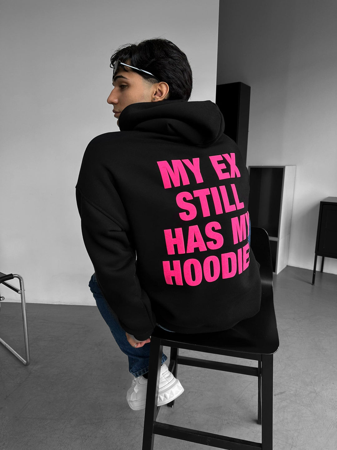 Hoodie Oversize EX Część II - Czarny i Lila