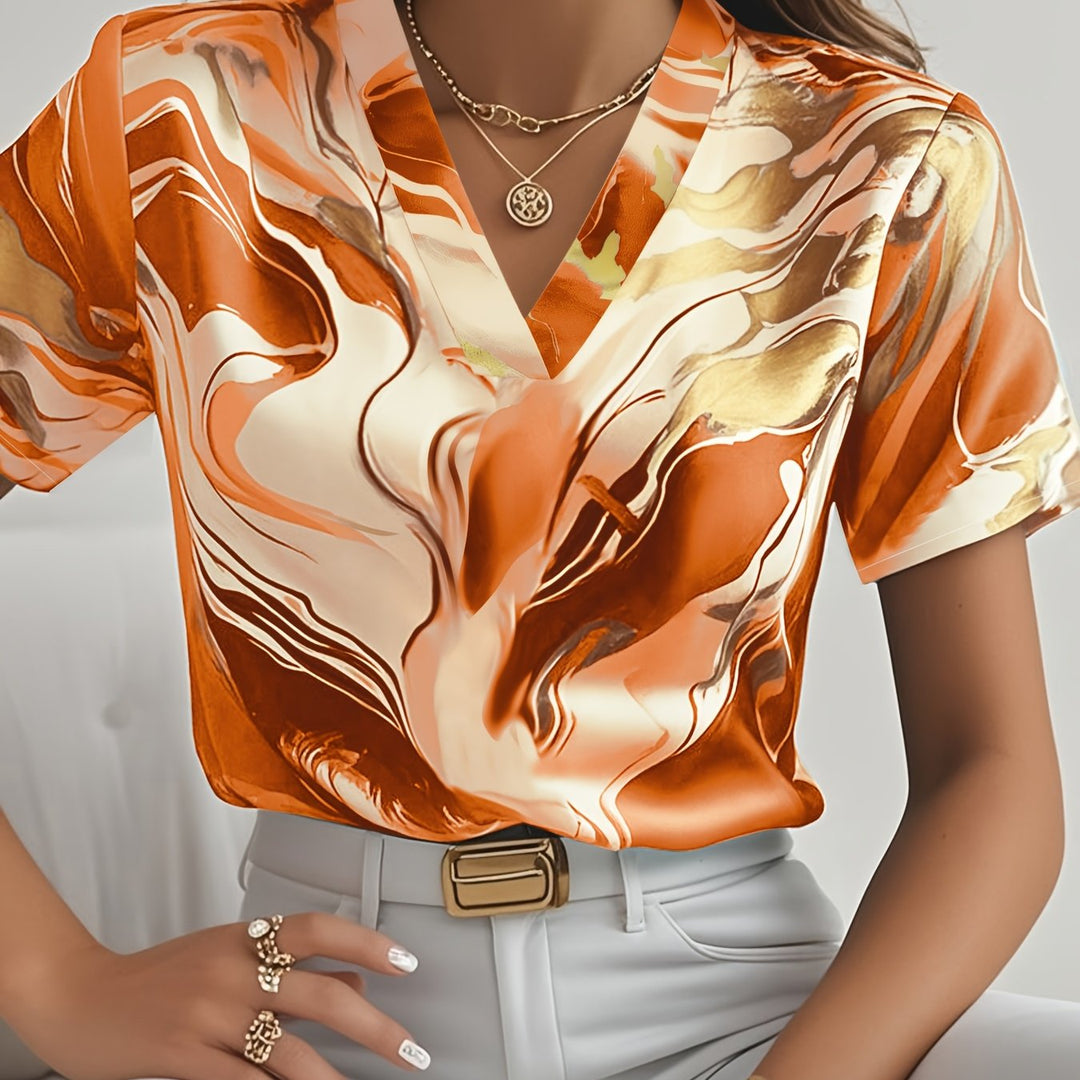 Artful Swirl-Print bluzka