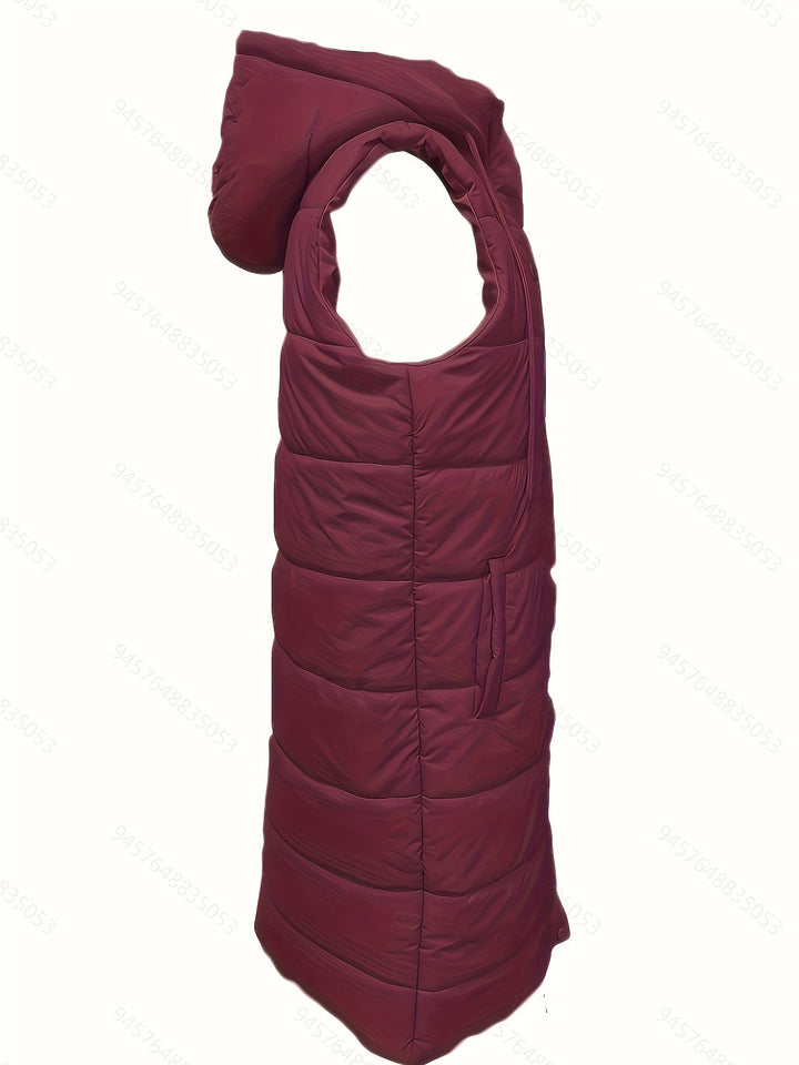 Wydłużony z kapturem Padded kamizelka
