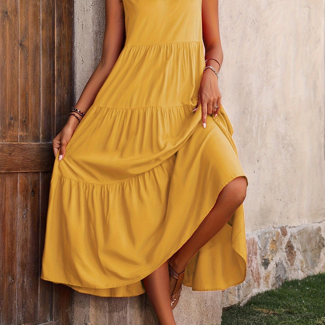 Zwiewny Tiered sukienka maxi