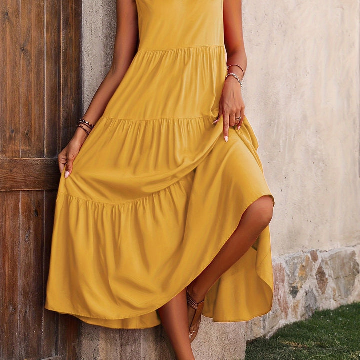 Zwiewny Tiered sukienka maxi