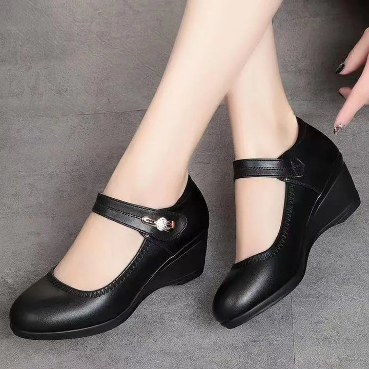 Elegancki średni-obcas komfort buty