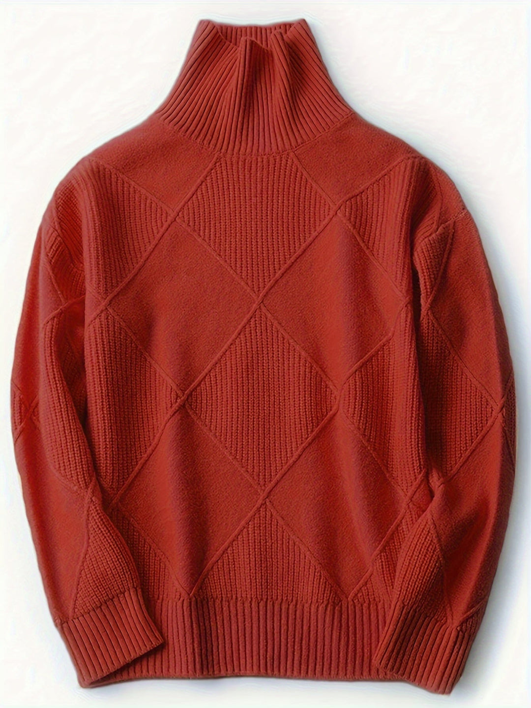 Fakturowany sweter z golfem