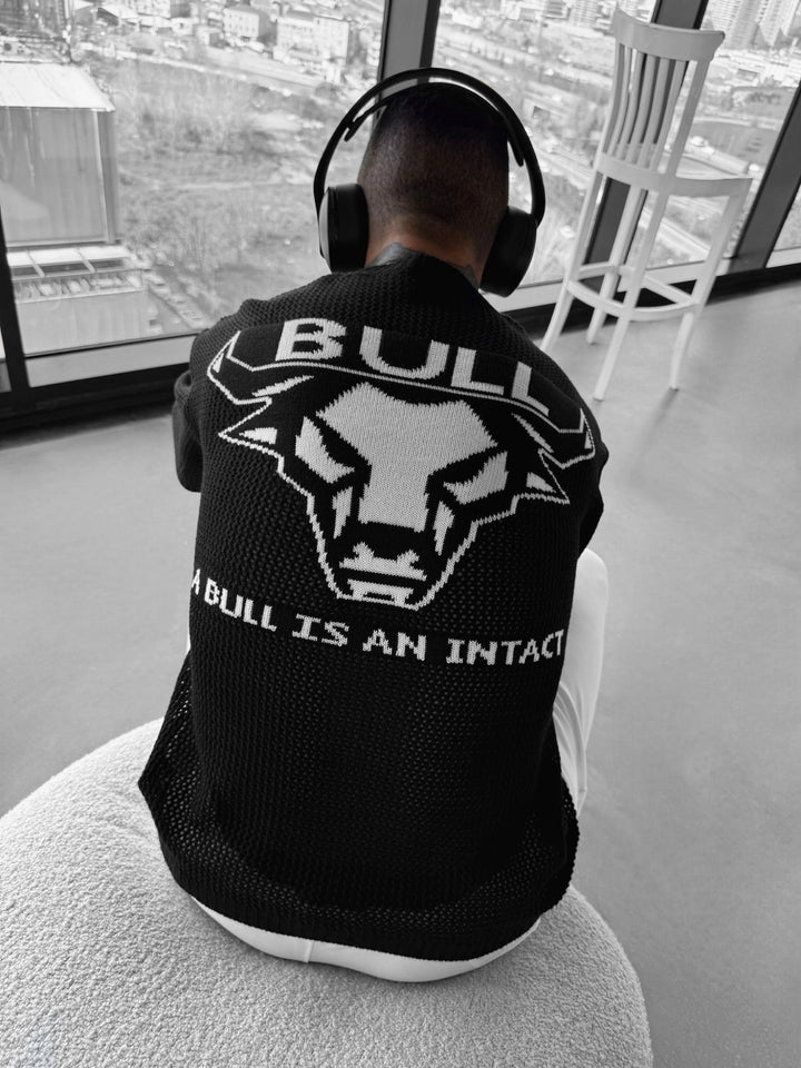 Oversize Bull Knit T-Shirt - Czarny