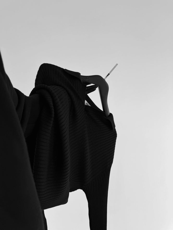 Sweter Polo Slim Fit - Czarny