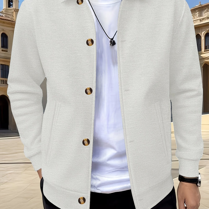 Fakturowany Button-Up kurtka
