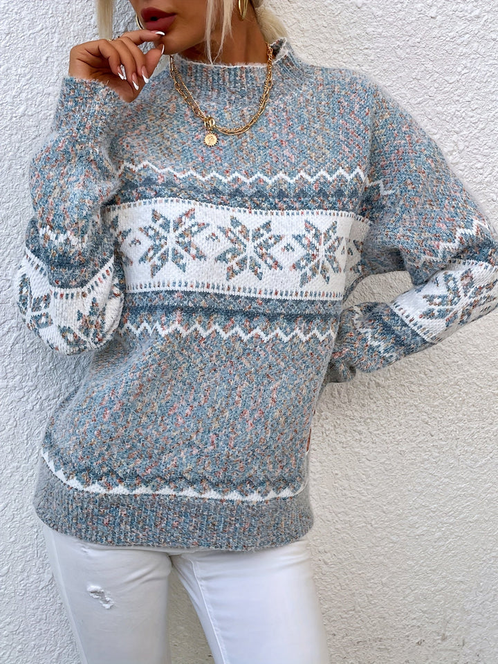 Przytulny Snowflake półgolf sweter