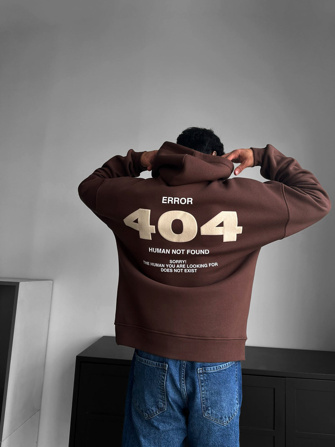 Oversize 404 Hoodie - Brązowy