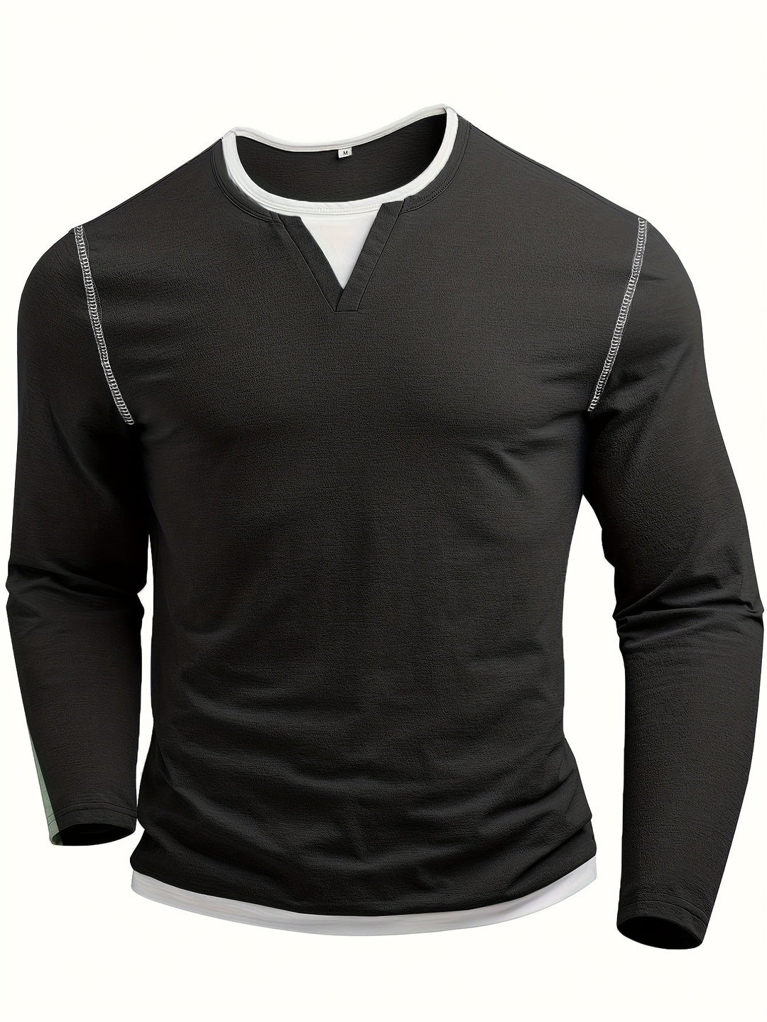 Elegancki Notch-Neck koszula henley