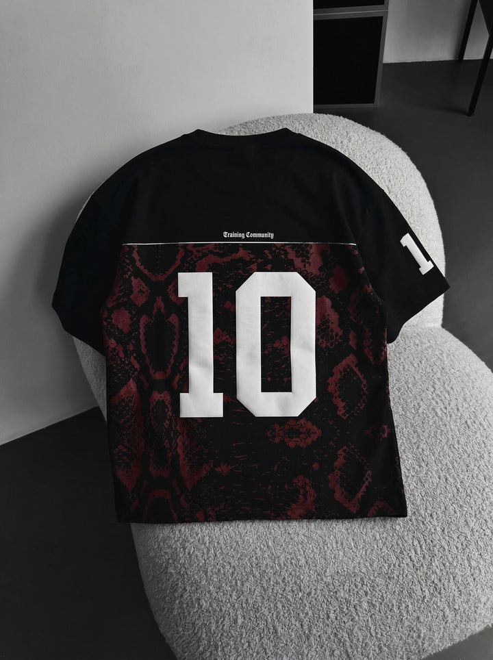 Oversize T-shirt Brooklyn - Czarny i Bordeaux