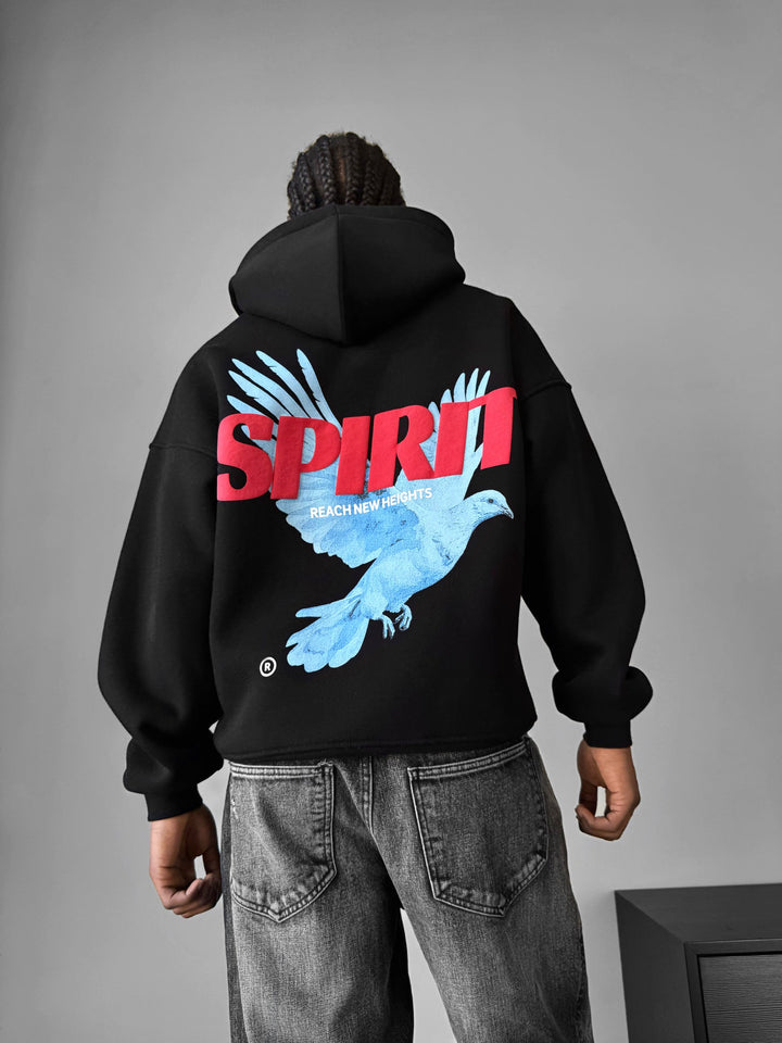 Oversize Spirit Hoodie - Czarny