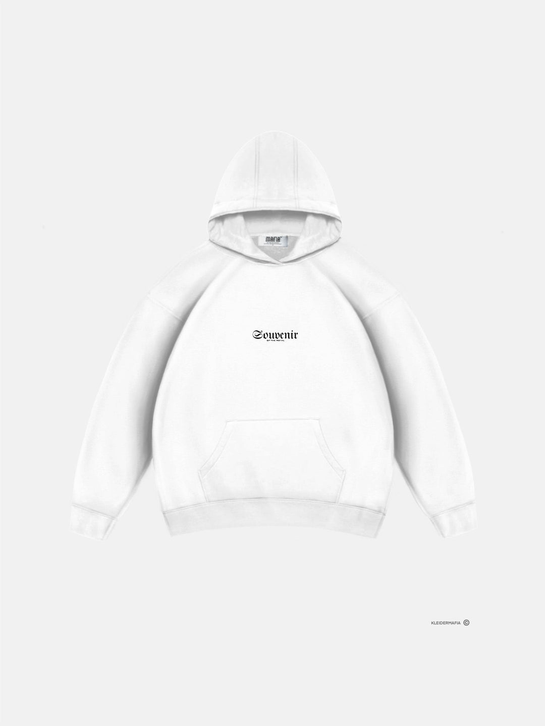 Oversize Souvenir Hoodie - Biały i Niebieski
