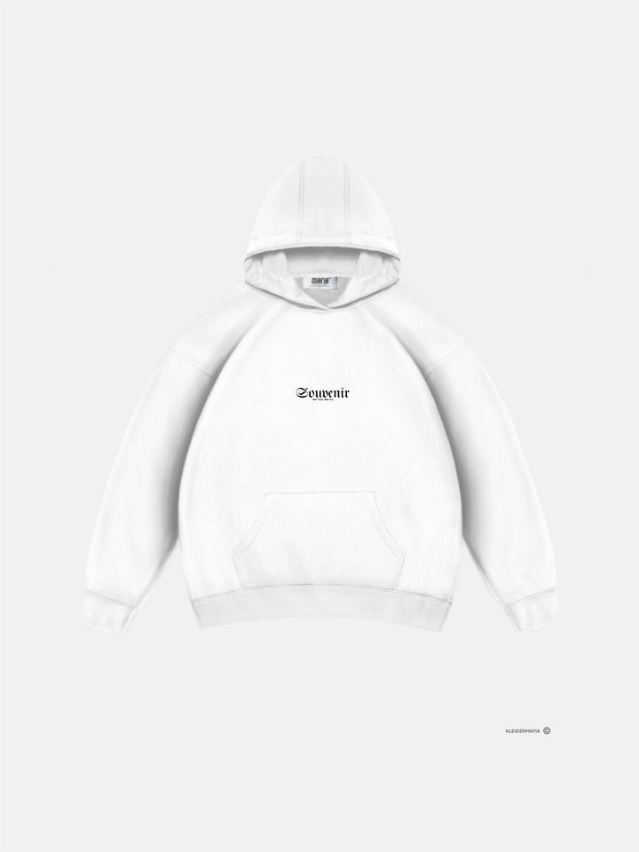 Oversize Souvenir Hoodie - Biały i Niebieski