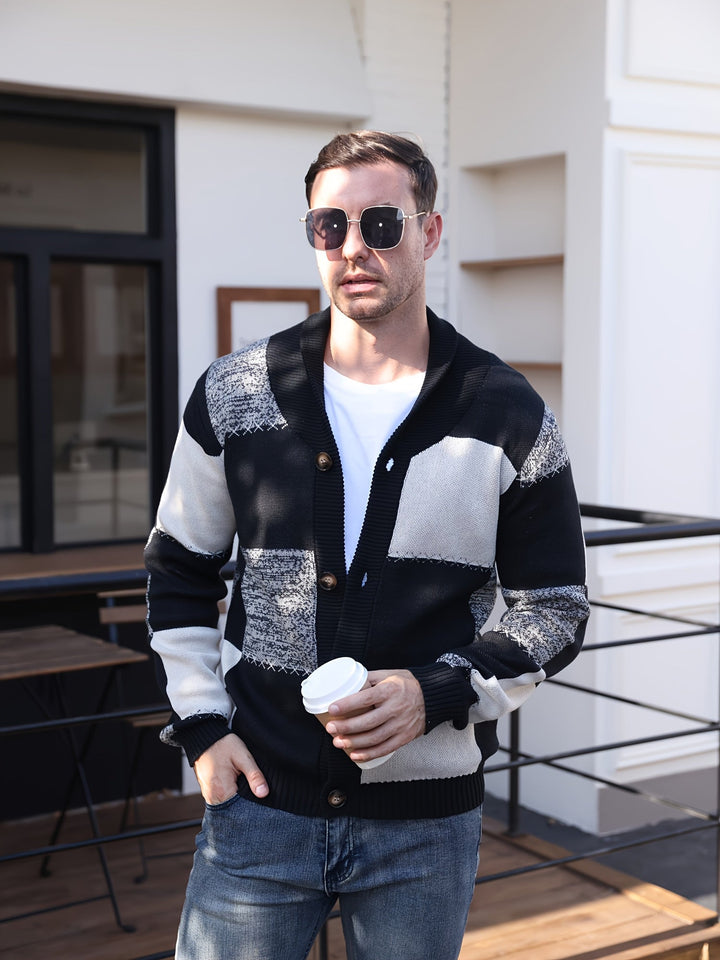 Blok kolorów Button-Up kardigan