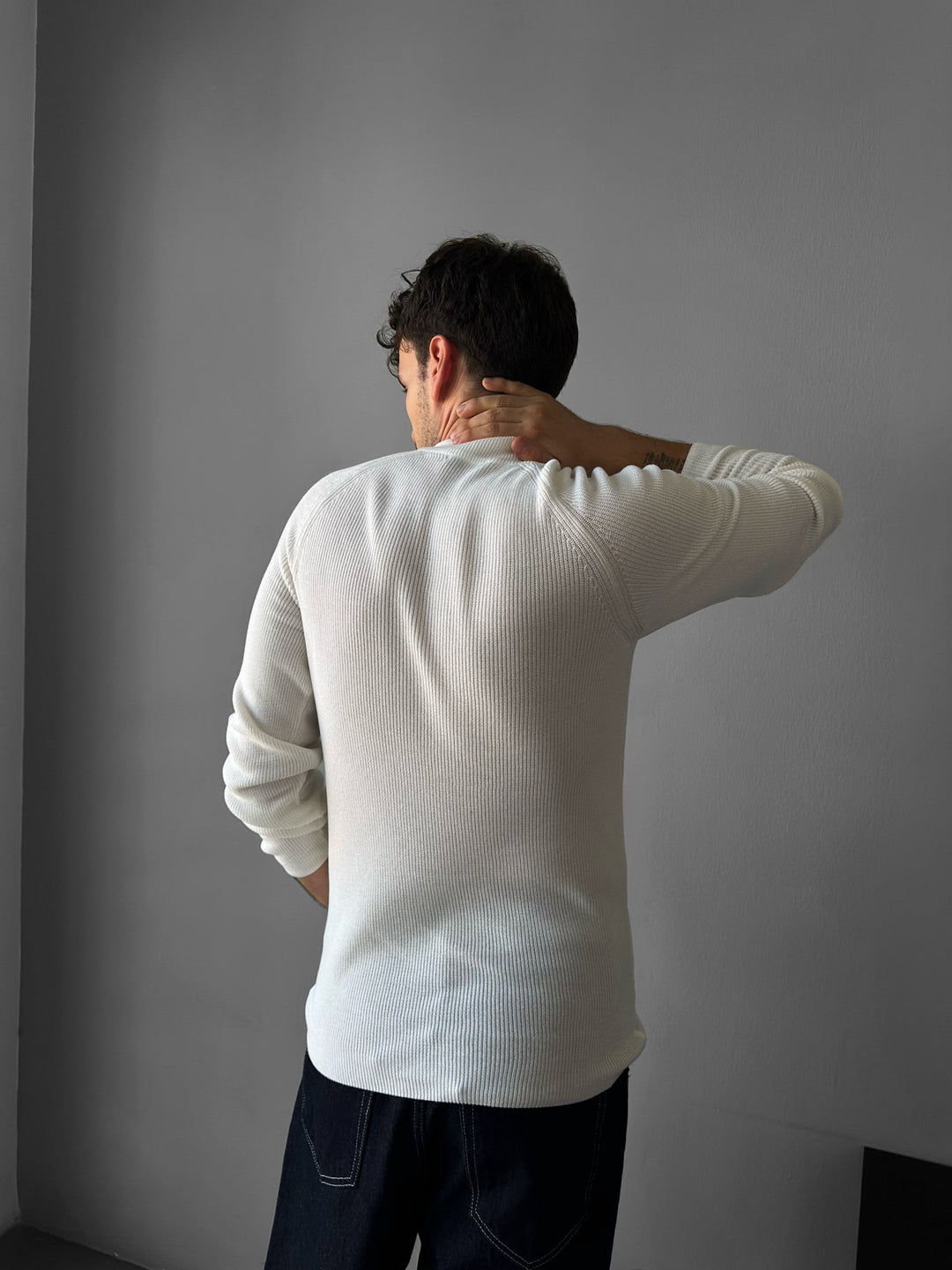 Sweter Slim Fit - Ecru