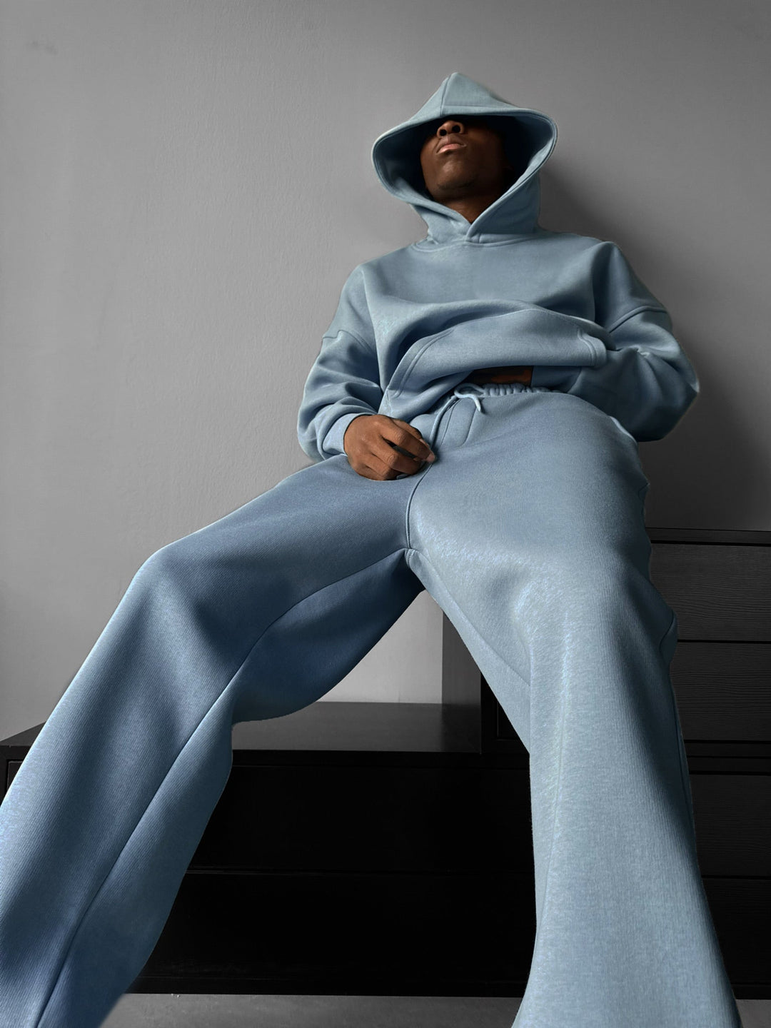 Oversize Basic Hoodie - Wyblakły Dżins