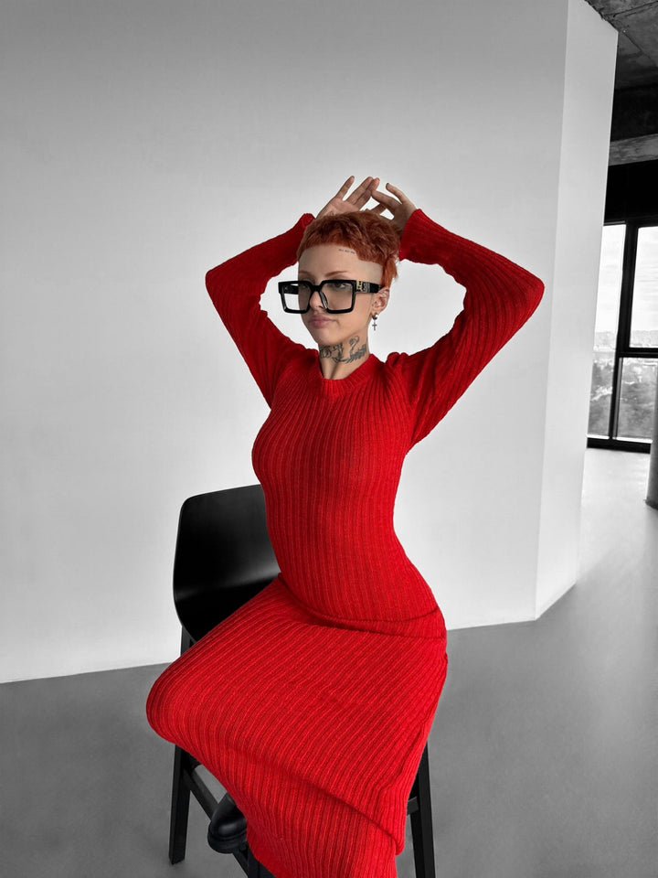 Sukienka Maxi Knit - Czerwona