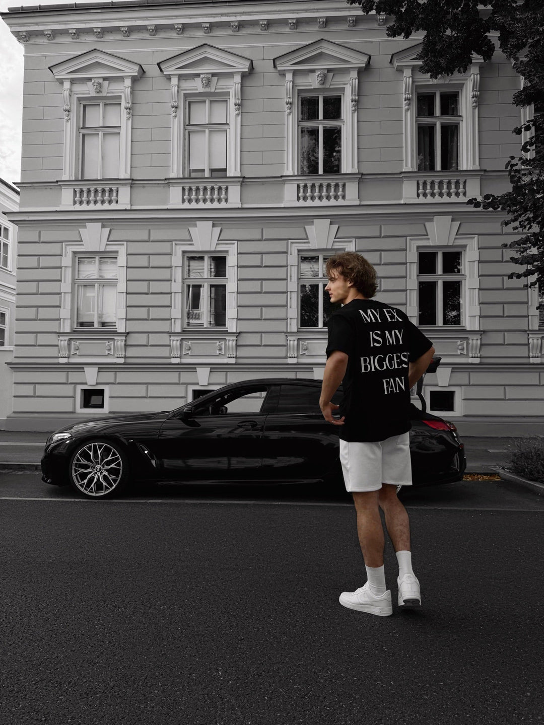 Oversize "EX" T-Shirt - Czarny