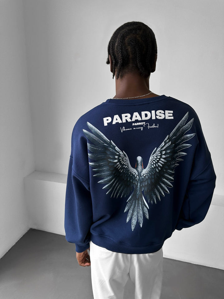 Sweter Oversize Paradise - Granatowy