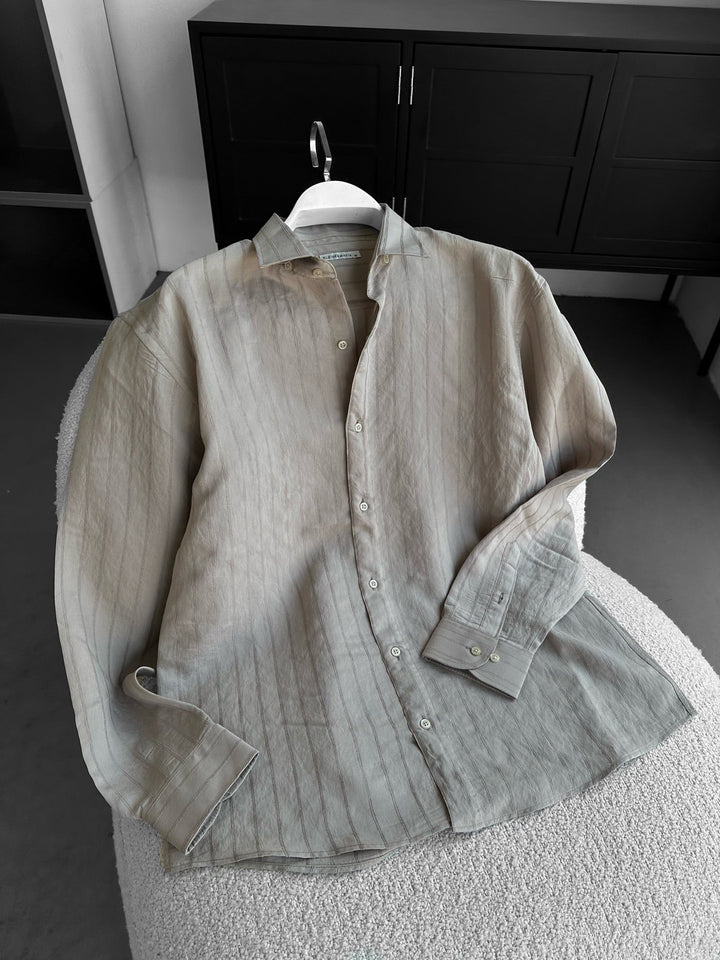 Koszula w paski Regular Fit - Camel