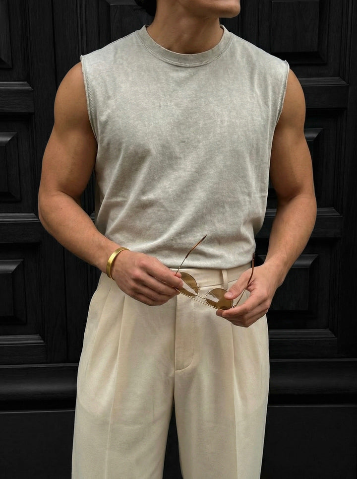 Oversize Pranie TankTop - Beżowy