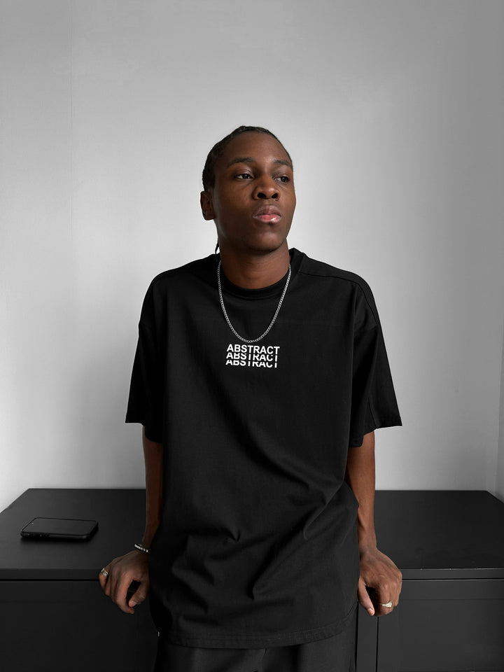 Oversize Abstract T-shirt - Czarny