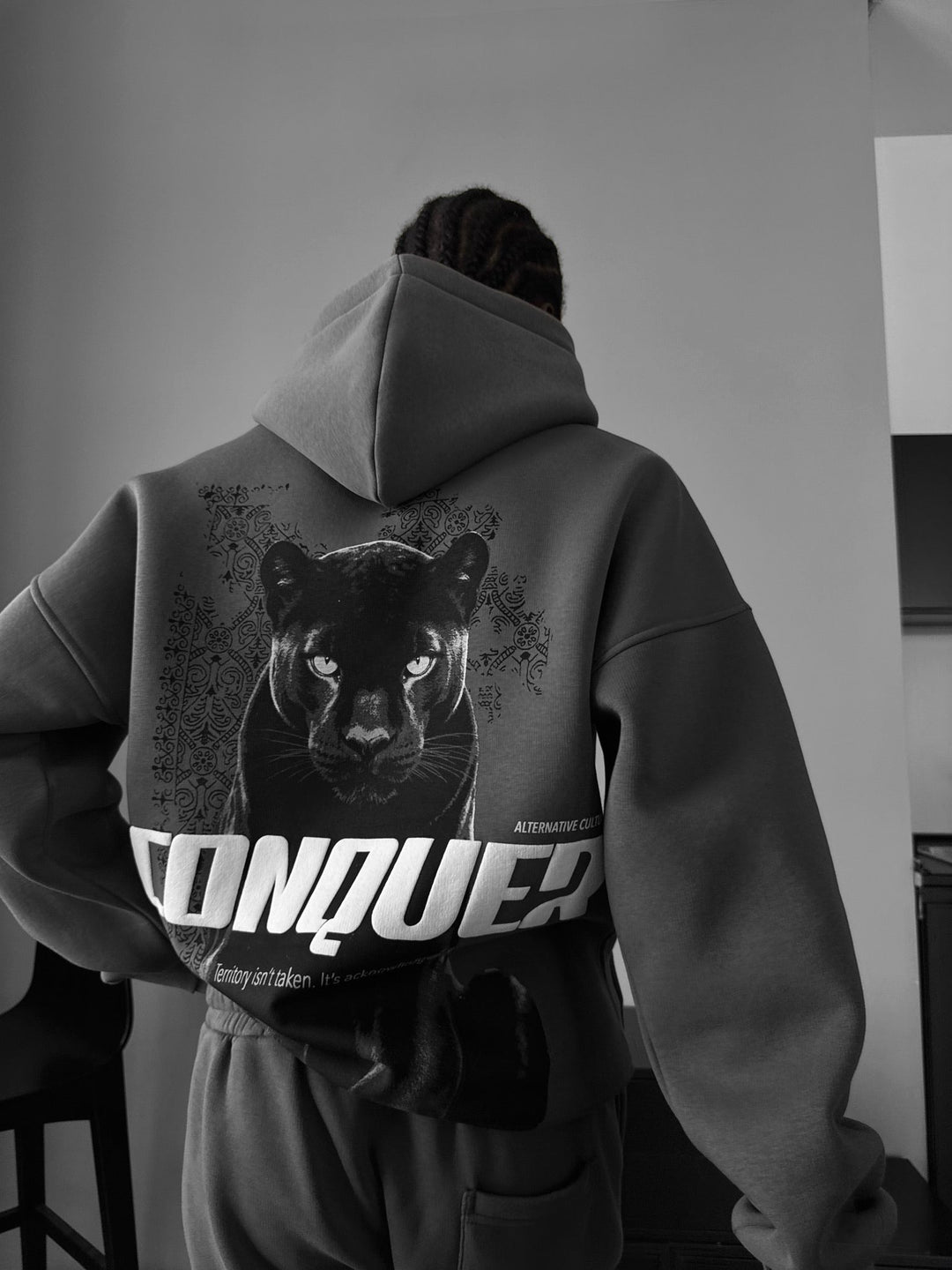 Oversize Conquer Hoodie - Antracyt