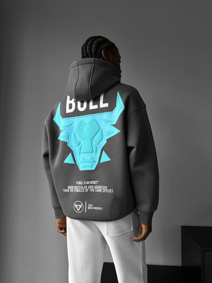 Oversize Bull Hoodie - Tornado Szary