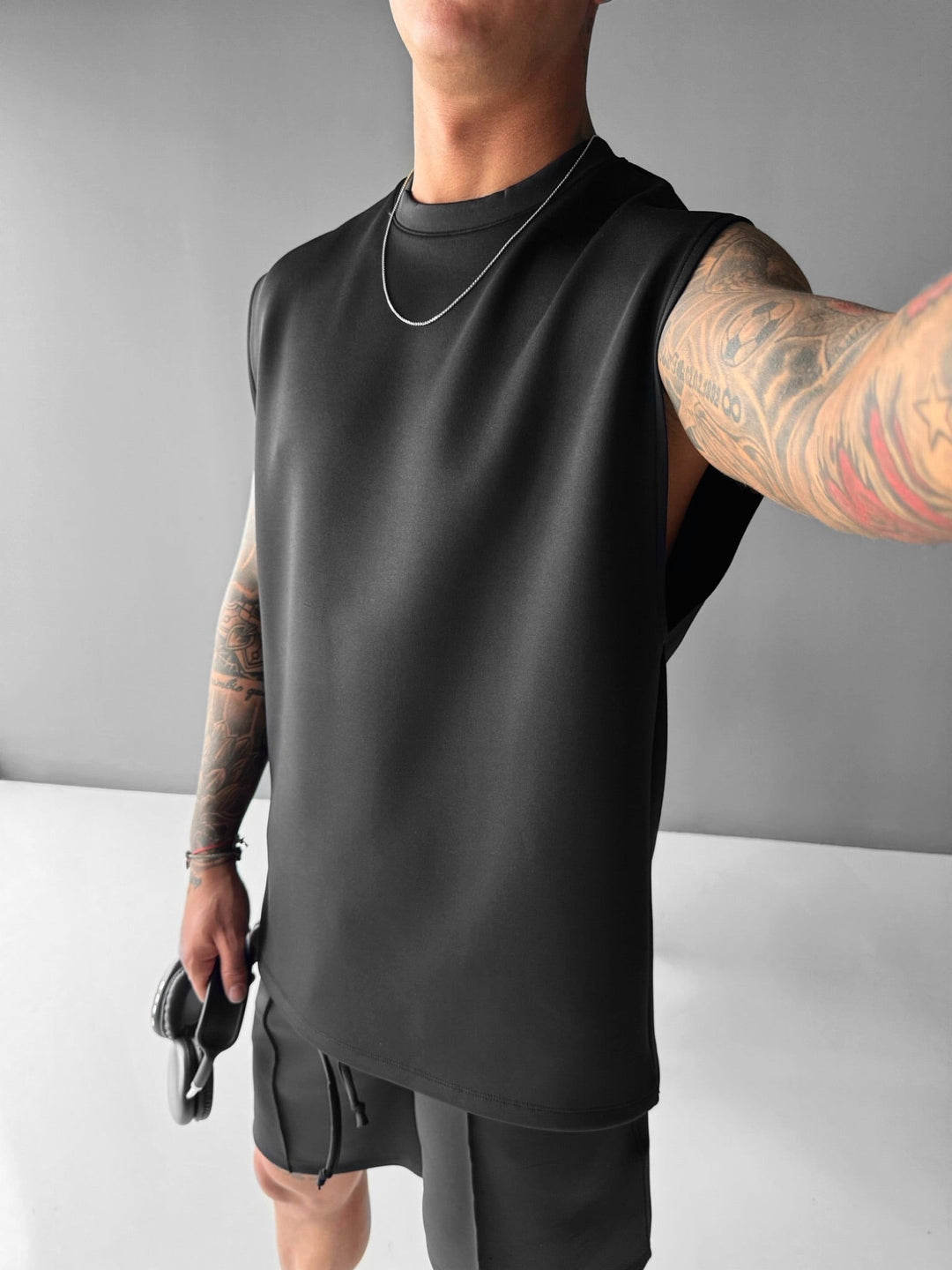Oversize Tanktop dla Nurków - Czarny
