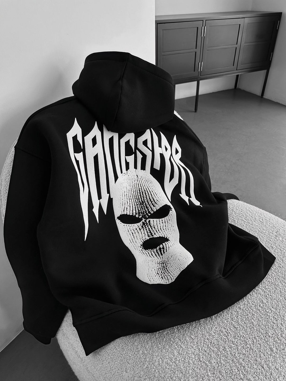 Oversize Gangster Hoodie - Czarny
