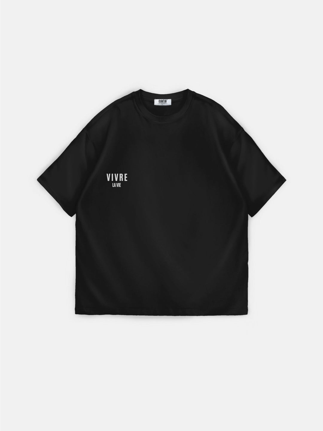 Oversize T-shirt Vivre la Vie - Czarny i Antracytowy