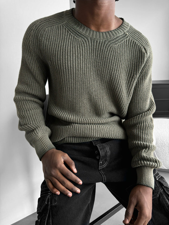 Oversize Prany Sweter - Khaki