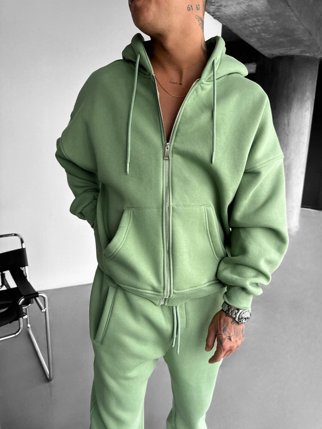 Oversize Basic Zipper Hoodie - Mchy