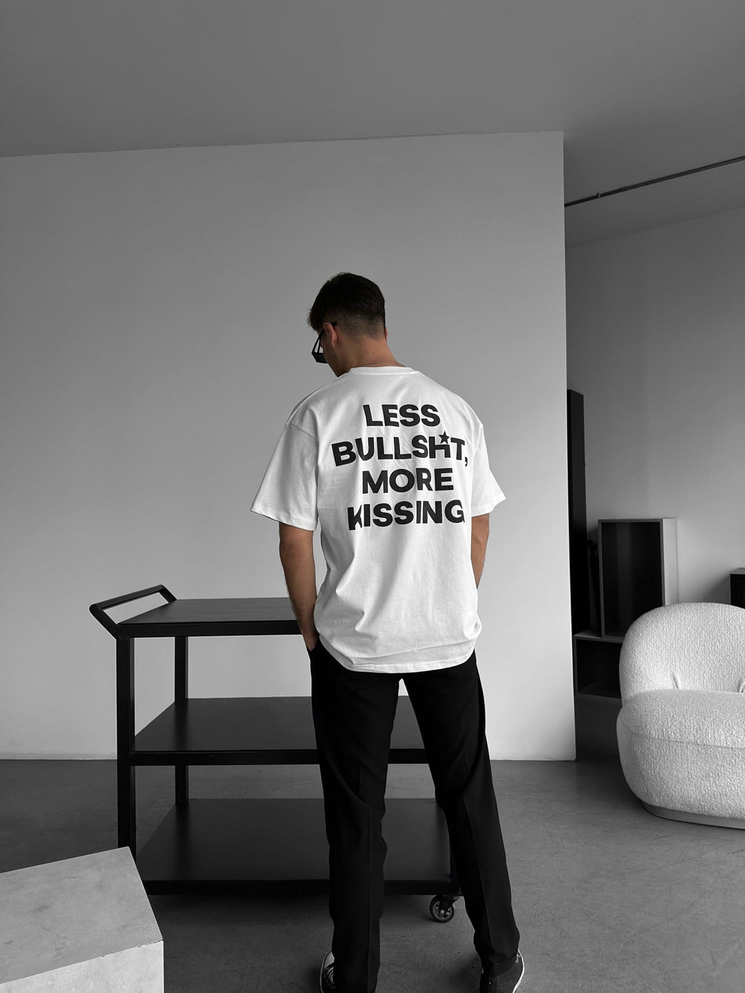 Oversize Kissing T-shirt - Ecru