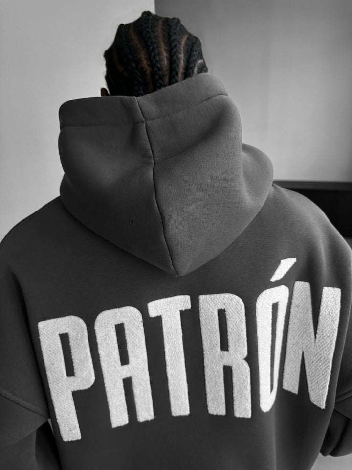 Oversize Szczegółowy Hoodie Patron - Antracyt