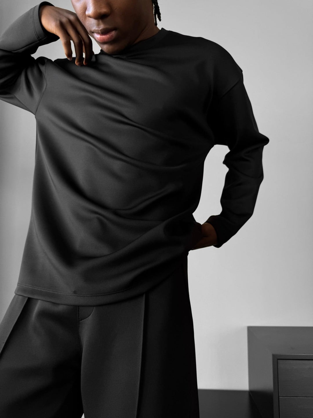 Oversize Diver Sweatshirt - Czarny