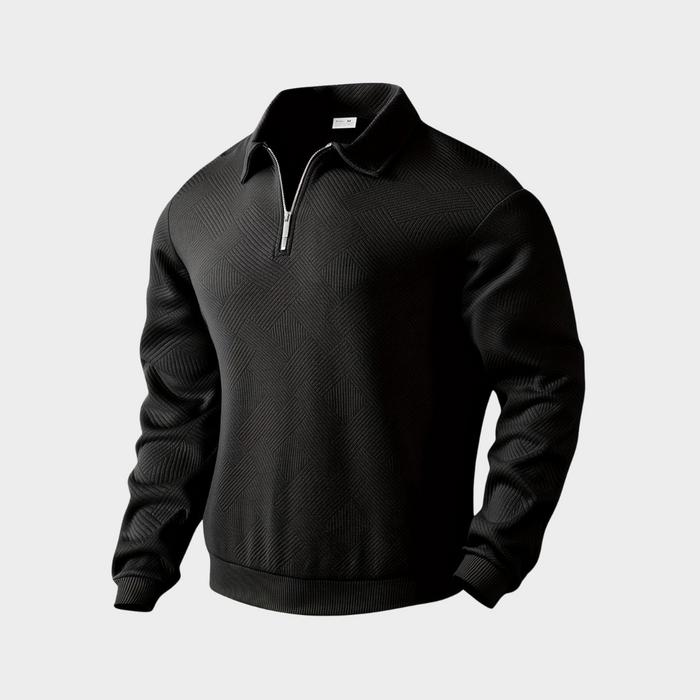 Fakturowany zamek 1/2 sweter
