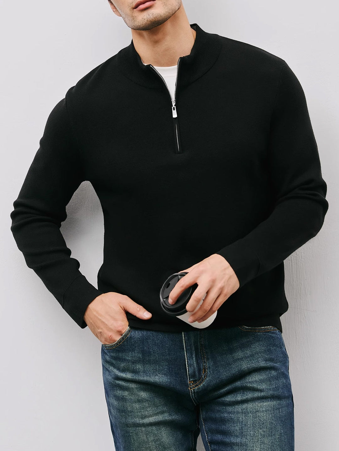Elegancki zamek 1/4 sweter