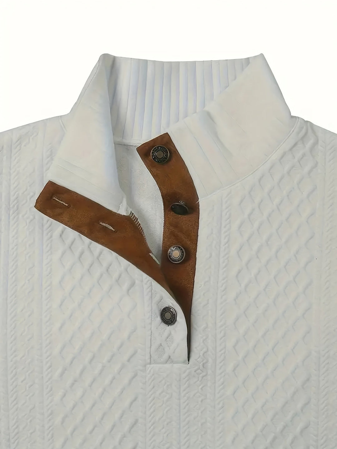 Wyróżniać się kołnierz guzik Henley sweter