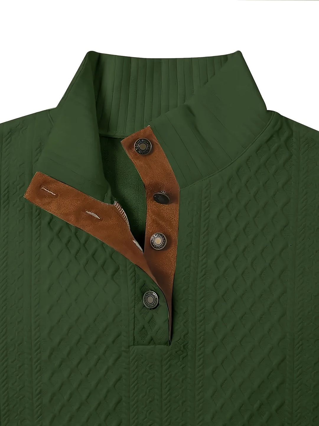 Wyróżniać się kołnierz guzik Henley sweter