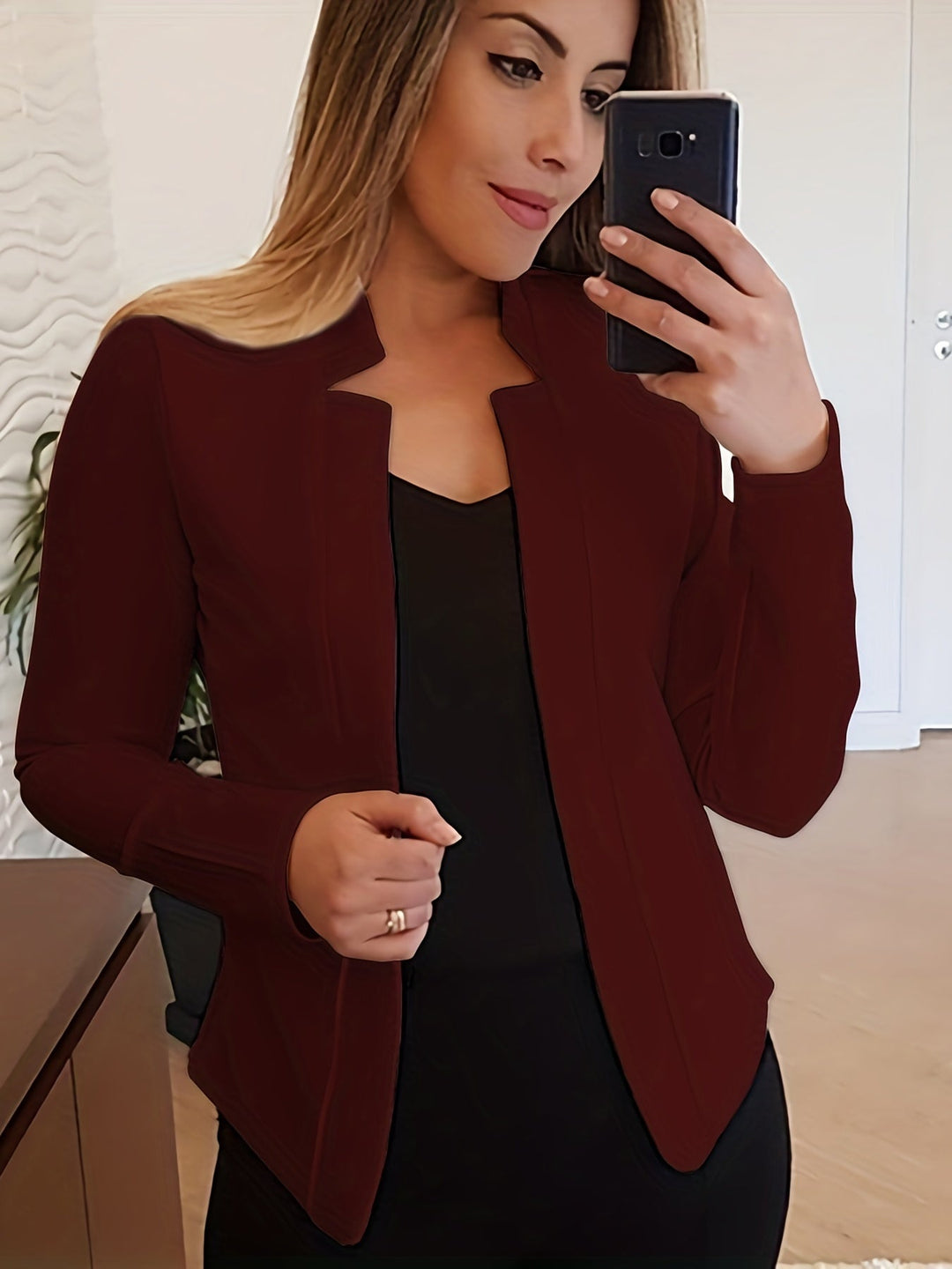 Otwarty przedni dopasowany kurtka