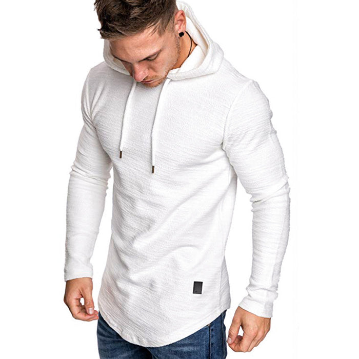 Jakub | Męska bluza z kapturem slim fit z zaokrąglonym dołem