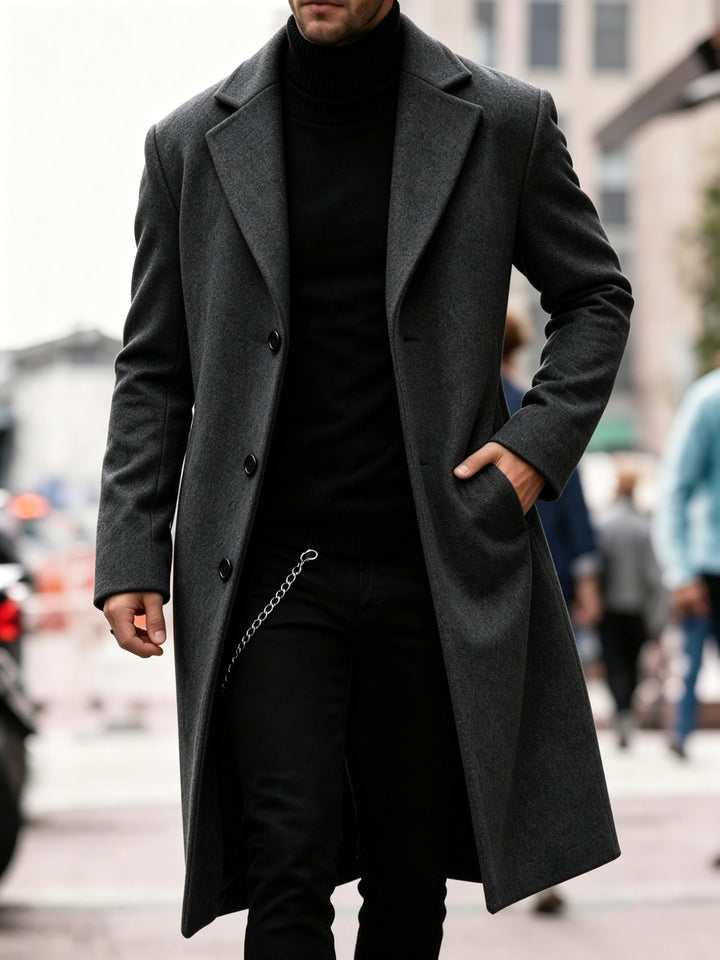 Elegancki długi Trench płaszcz