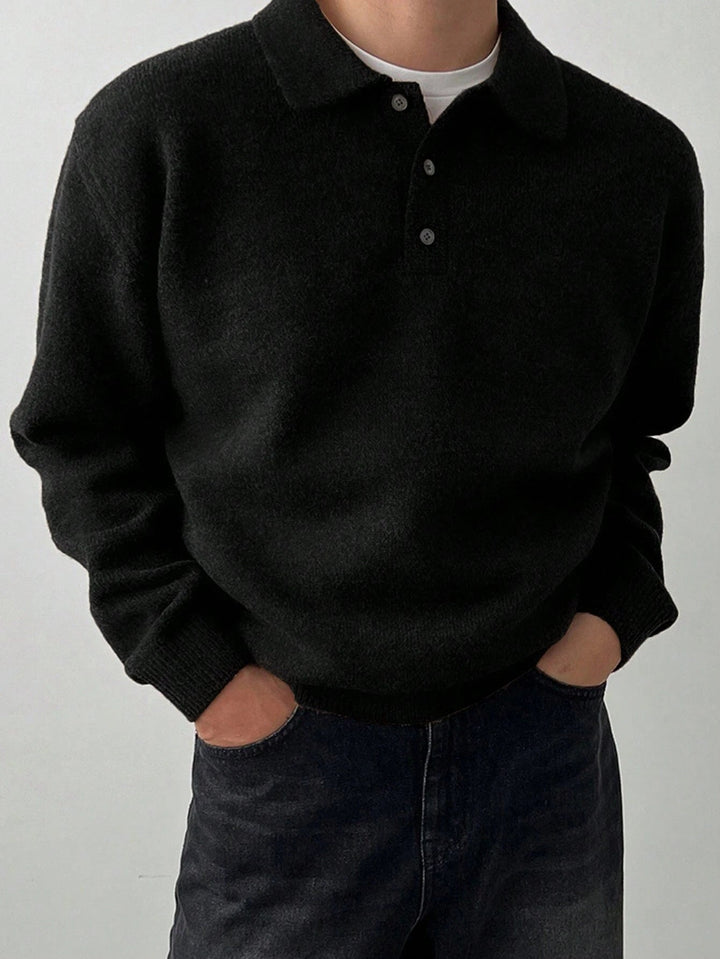 Elegancki polo kołnierz sweter