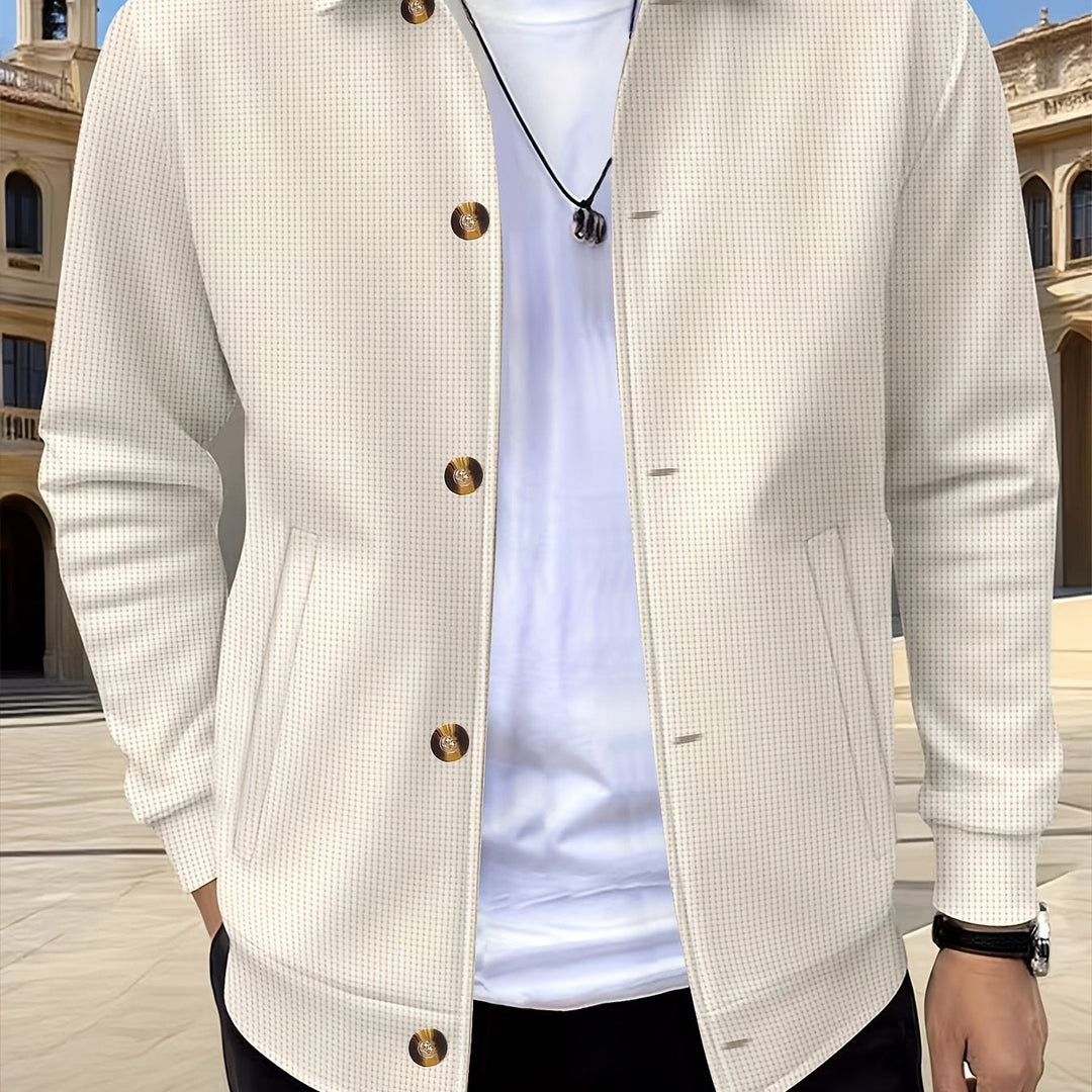 Fakturowany Button-Up kurtka