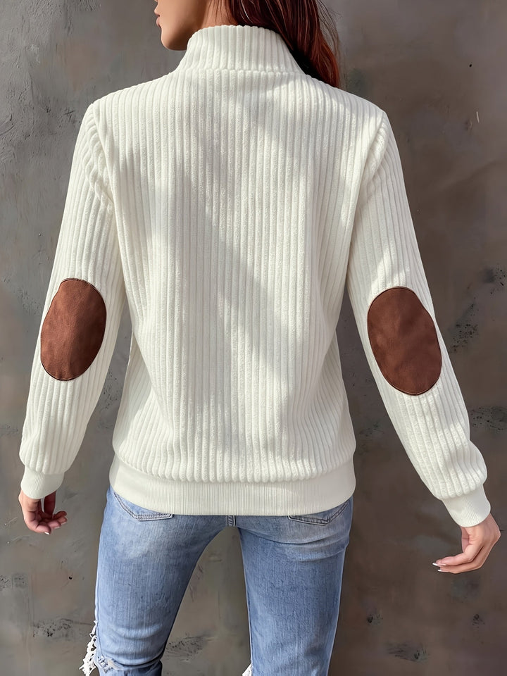 Prążkowany zamek 1/4 sweter
